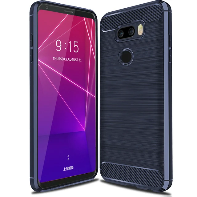 Для LG V30 V30s плюс V35 V30s ThinQ V34 V20s V20 мини чехол для LG V30s плюс ThinQ V34 исай Beat силикон из углеродного волокна Мягкий чехол - Цвет: Синий