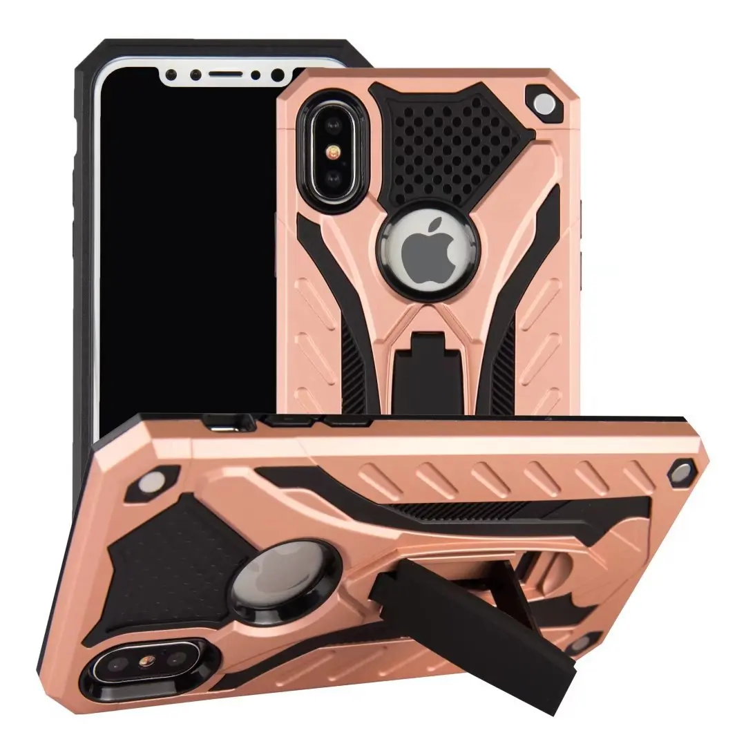 For iPhone X Case Luxury Hybrid Hard PC+Soft TPU Full body Stand Shockproof 2017 Phone Cover |
