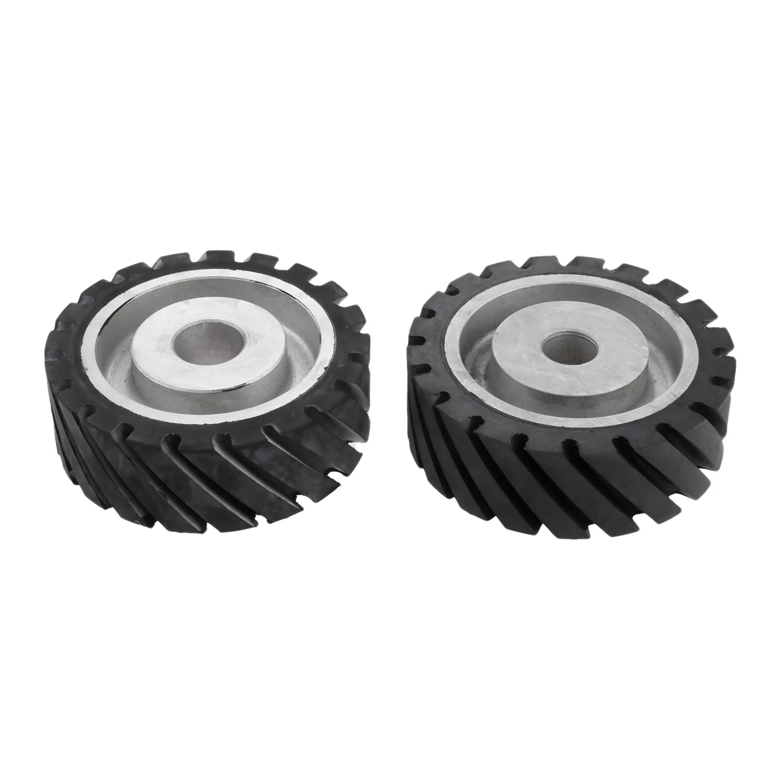 DRELD 150*50mm Serrated Rubber Contact Wheel For Belt Grinder Sander