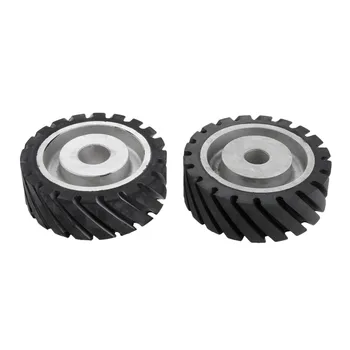 

DRELD 150*50mm Serrated Rubber Contact Wheel For Belt Grinder Sander Dynamically Balanced Grinding Sanding Abrasive Belt Set