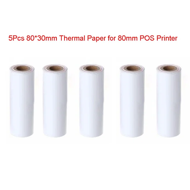 Best Quality Hot Sale Premium Quality 5Pcs 80x30MM Thermal Printer Papers Thermal Receipt Paper Roll For Mobile 80MM POS