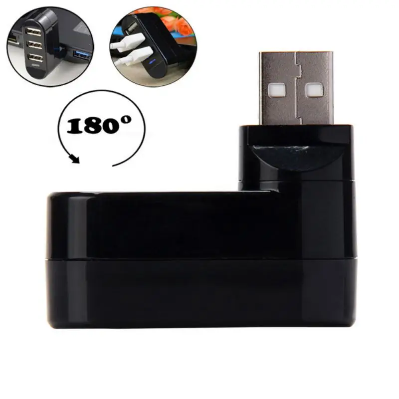 3 порта usb хаб 180 градусов поворачивается usbадаптер сплиттер для ПК ноутбука