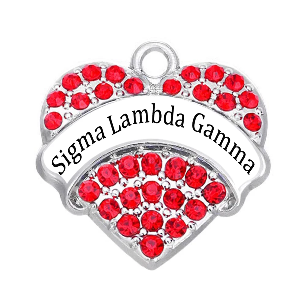 Модные металлические подвески в форме сердца Sigma Lambda Gamma Sorority греческие буквы