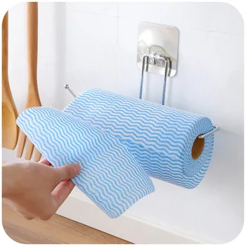 

1 set Creative Seamless Free bathroom towel rack with cloth roll Hanging tissue toilet paper holder bathroom kitchen accessories