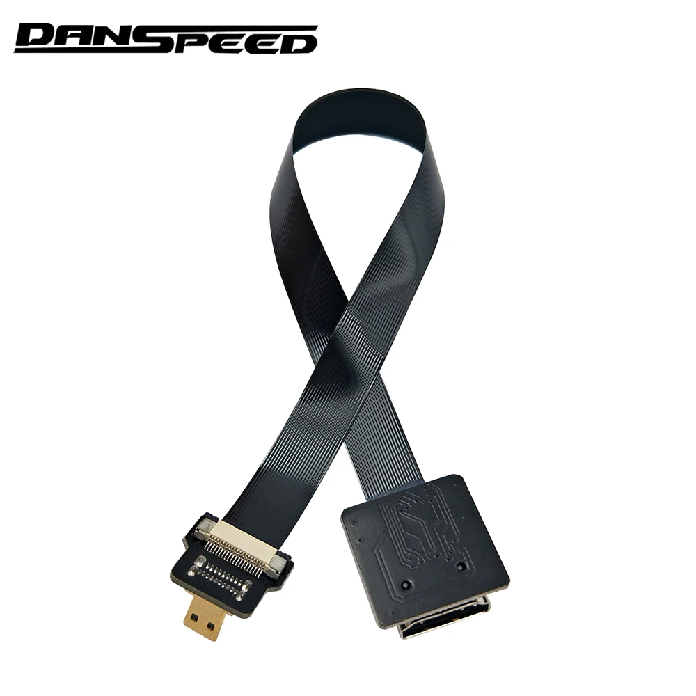 DANSPEED FPV Женский к мужчине HDMI тип A Micro 90 градусов вниз угловой плоский кабель для ПК