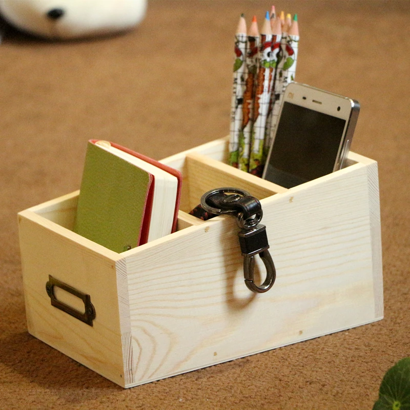 Creative Wooden Table Organizer Eco No Paint Natural Wood Multi Use