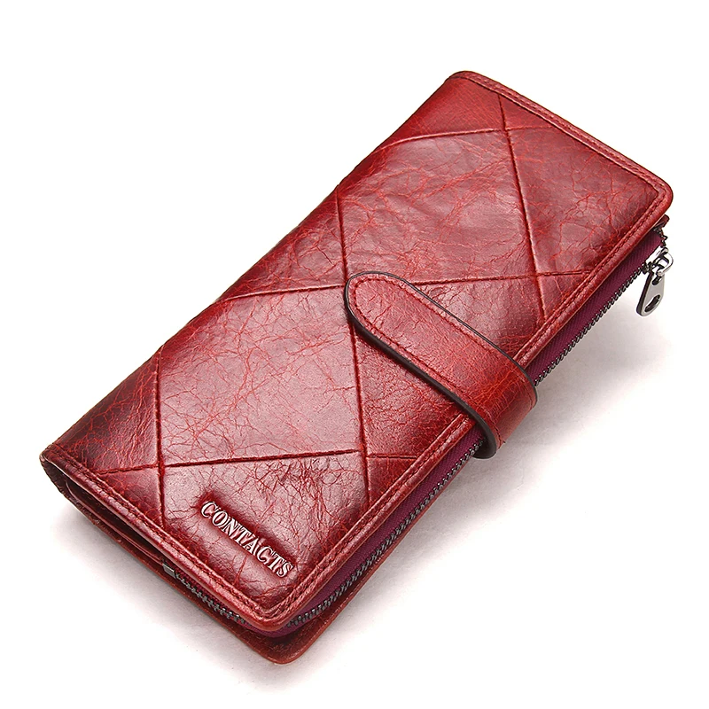 

2019 Genuine Cowhide Leather Women Wallet Phone Pocket Purse Wallet Female Card Holder Lady Clutch Patchwork Carteira Feminina