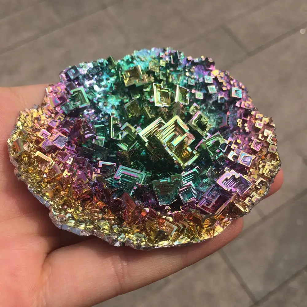 Beautiful Natural Bismuth Ore Gemstone Mineral Specimen Rainbow Colorful Decoration