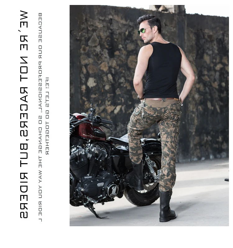 Tanie 2018 najnowszy CoolUglyBROS motorpool ubs07 dżinsy kamuflaż rozrywka jazda na motocyklu, spodnie, dżinsy chłopiec dżinsy