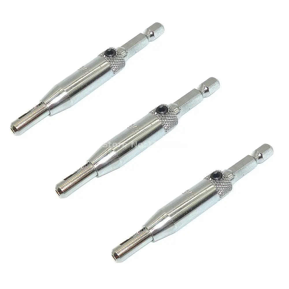 3pc 5/64" Hinge Self Centering Drill Bit Set Door Pilot Holes