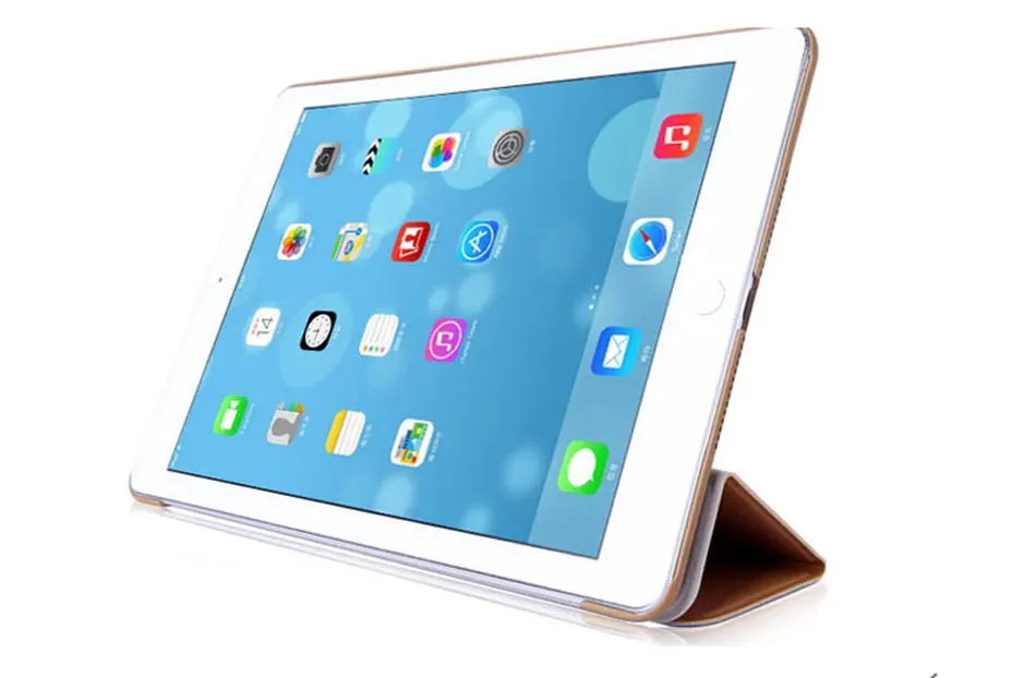 Deerskin Grain Tablets Case For iPad 568 9.7'' Smart Wake Sleep PU+PC Cases Tri-folded Protective Cover For iPad 9.7 2018 Case-1