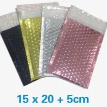 50 шт Цветной алюминиевый пленочный клатч-конверт с пузырьками 15*20 см+ 5 см