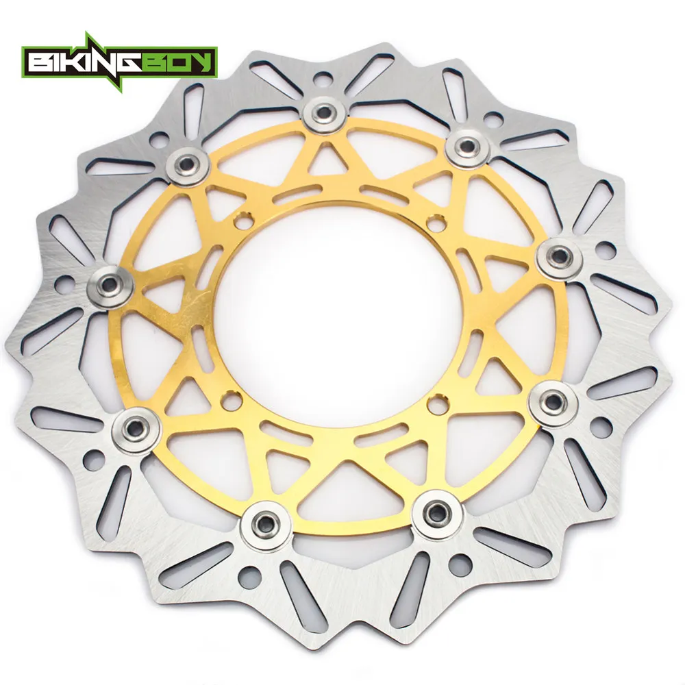 BIKINGBOY для Suzuki РМЗ 250 04-18 RM-Z 450 05-17 16 15 14 RMX 450 10 11 12 передний тормозной диск поворотный кронштейн оверсайз 320 мм - Цвет: Gold Disc