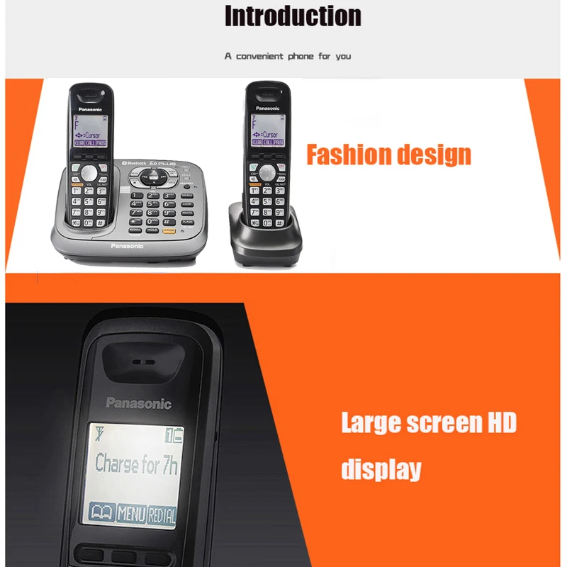  Bluethooth Fuction DECT 6.0 Digital Cordless Landline Telephone With Answer System Keyboard Handfre