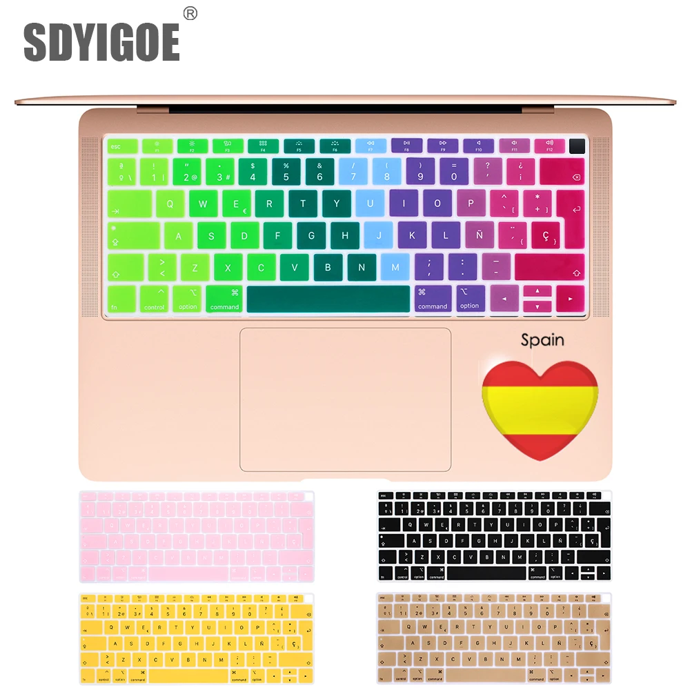 

Spain For macbook air 13" A1932 EU Notebook Keyboard Cover Dustproof Film Silicone Laptop Keyboard Protective Film Waterproof