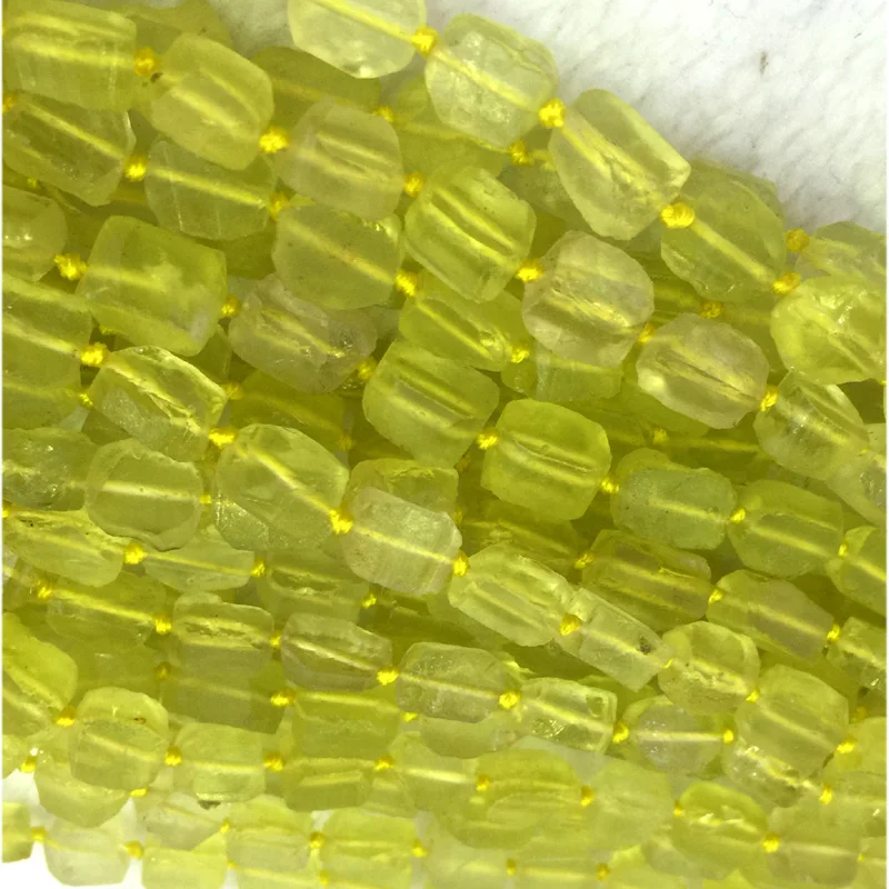 Натуральный желтый лимонный кварц кристалл ручной огранки самородок свободной формы свободная грубая матовая граненые бусины подходят для ювелирных изделий 5-7mm1" 04284