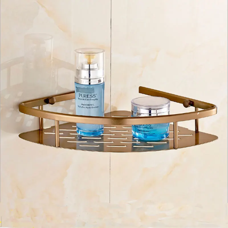 Aluminum Antique 1 Tier Bathroom Shelves Corner Shower Storage Bath