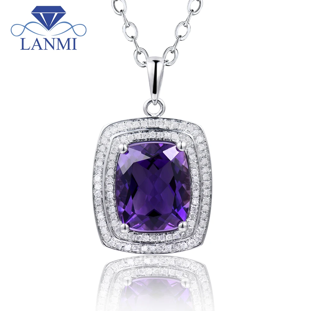 Buy Fine Jewelry Amethyst Pendant 11x13mm Cushion Cut