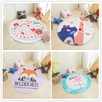 

Soft Kids Play Mat Baby Floor Rugs Cartoon Animal Print Puzzle Carpet Mat Toy Storage Bag Cotton Game Blanket for Children