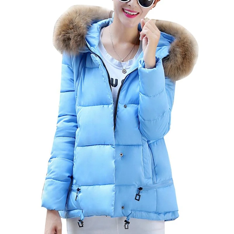 light blue down jacket