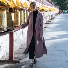 Высококлассное Брендовое пальто, шерсть, шелк, ткань, двухсторонняя Мериносовая кешмер, короткая, мягкая, глянцевая, сделай сам, ткань для вышивания платья, Лило телас