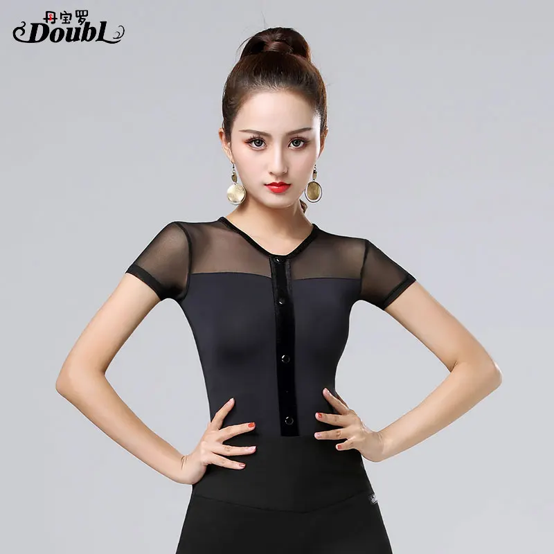 

Women Ballroom Dance costumes Newest Design Woman Modern Waltz Tango top/standard Competition short sleeve S-3XL