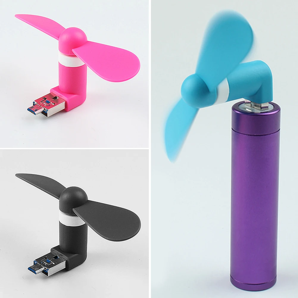 

Portable OTG Micro USB Fan Dropshipping Ultra Silent Super Strong Wind Mini Fan For Phone Desktop Laptop 6 Colors Optional