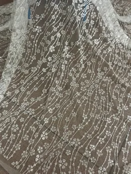 

special Embroidery African Net Lace Fabric Jolin-71519 Nigerian French Cord Lace New design with sequins
