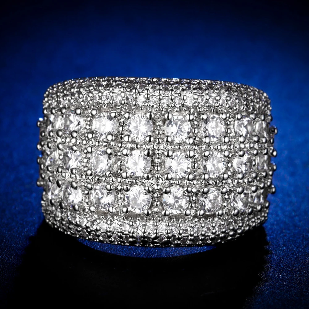 

Original Design Gorgeous cz big stone hot unique style top quality Ring Cubic Zirconia Hot Inis silver