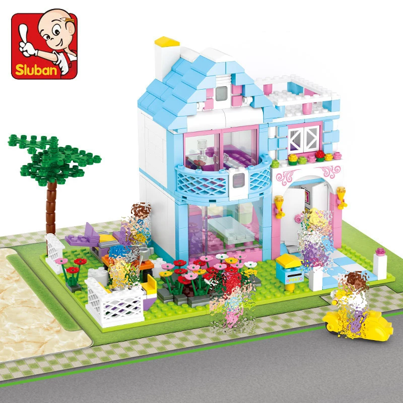 

Sluban 0535 539Pcs Girl Friends Beauty Garden Villas Figure Blocks Educational Toys For children gifts