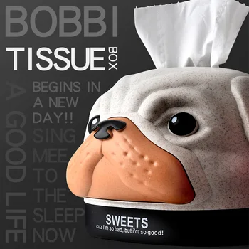 

Cartoon Removable Tissue Case Creativity Dog head shape Plastic Tissue Paper towel tube BOBBY Seat Tyepe Tissue Storage