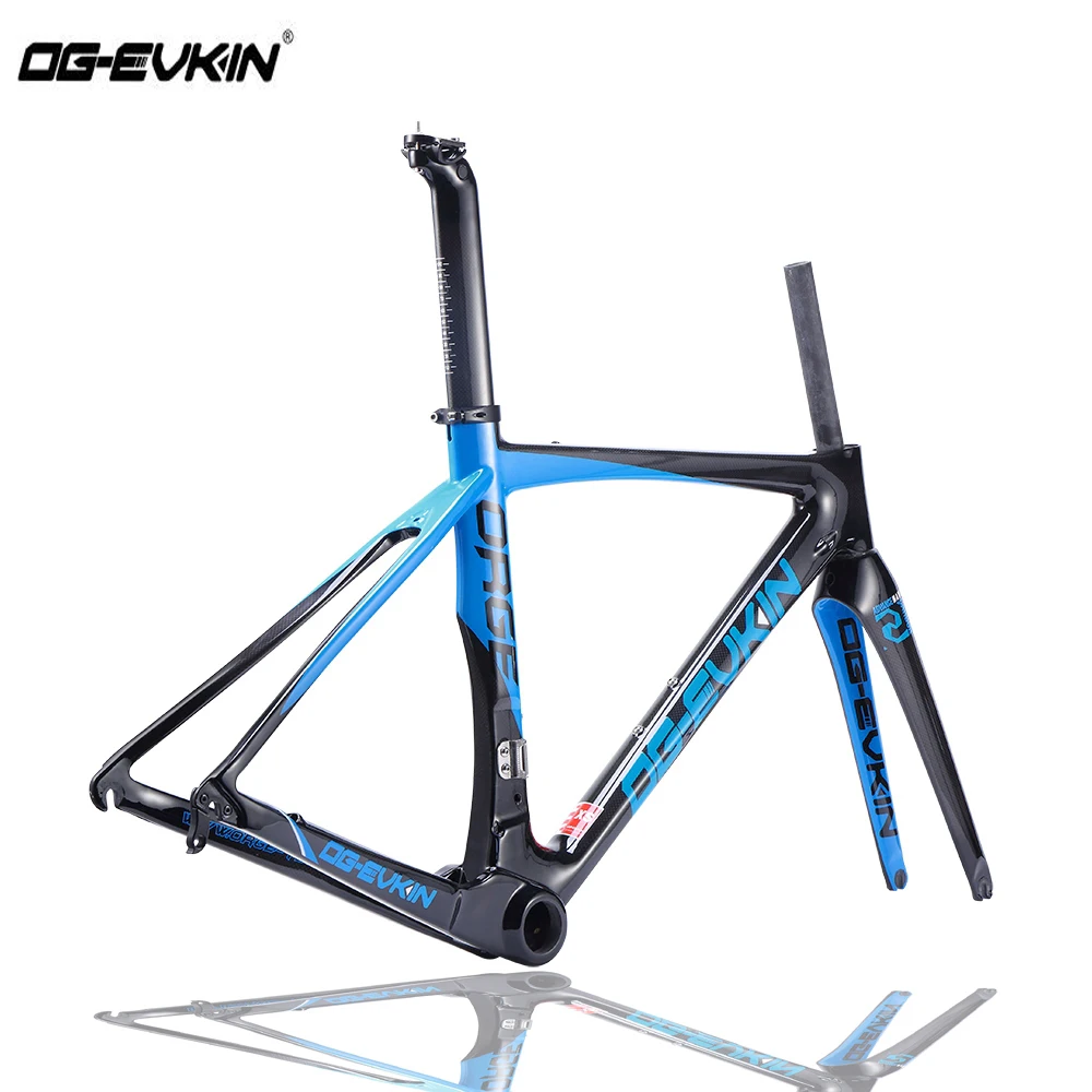 

Light T1000 Carbon Road Frame 3k Road Bike Frameset Glossy Di2 And Mechanism Brake Road Frames Carbon 1-1/4" 1-1/2