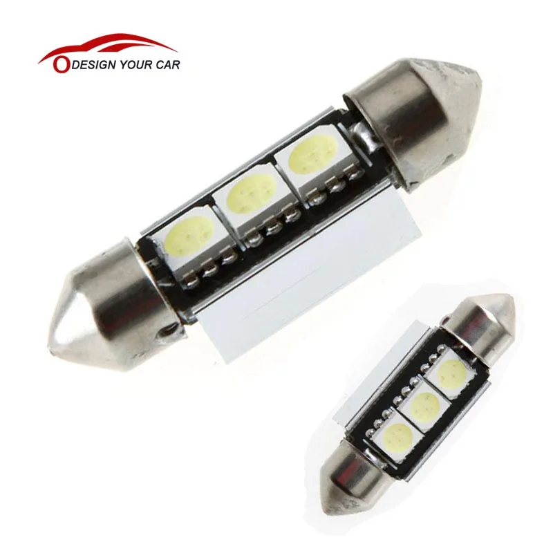 Универсальная Светодиодная лампа Canbus 37 мм 3 5050 SMD для стайлинга автомобиля белая