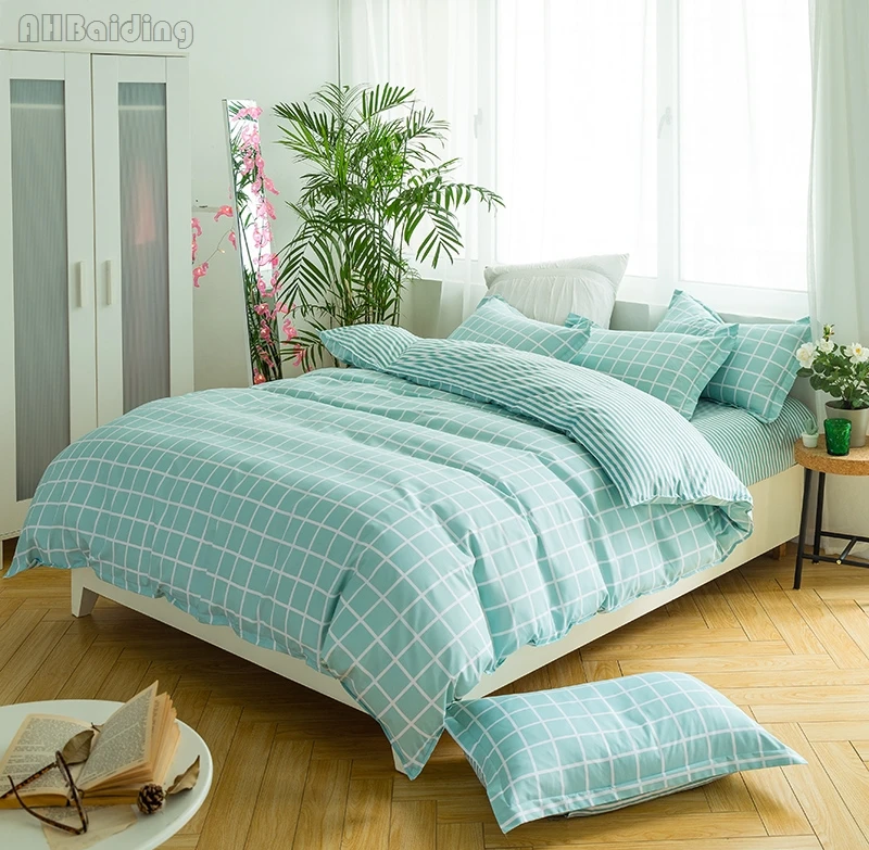 Buy Home Textile Green Plaid Bedding Set Bedclothes