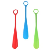 1 шт пластиковый рожок для обуви круглый подъемник с рукояткой рожок для обуви аксессуары 3 цвета