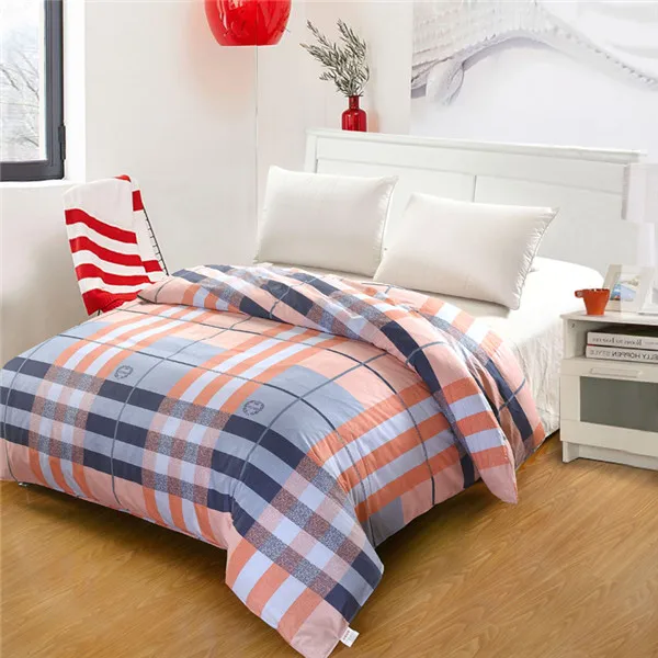Современный простой бежевый белый решетки DuvetCover одеяло крышка Хлопок Современное одеяло один двойной постельное белье домашний орнамент - Цвет: style3
