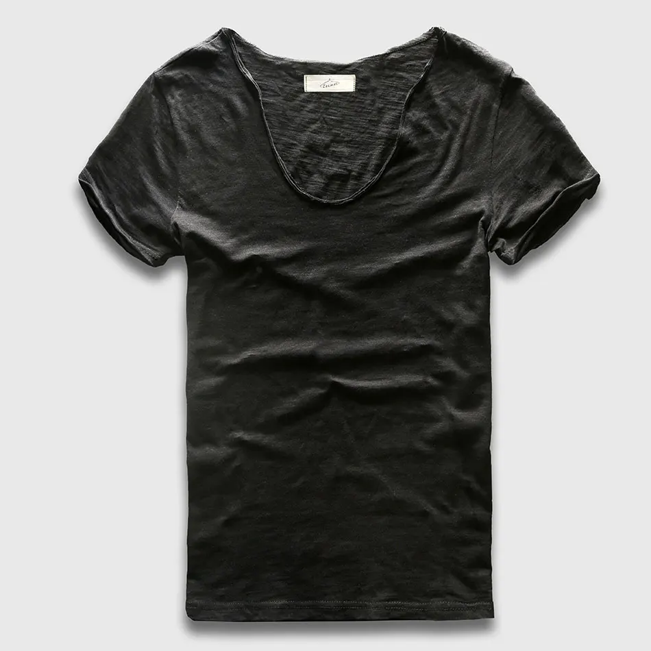 Zecmos брендовая мужская футболка простая хип-хоп модная повседневная XXXL Футболка с v-образным вырезом Swag для мужчин с коротким рукавом мужские футболки - Цвет: Black