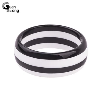 

GuanLong 2017 New Collection Fashion Stripe Resin Bangle Bracelets Puseiras Jewelry For Women