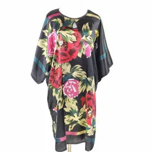 Новинка печатных Для женщин летний халат китайское платье Стиль район Повседневное свободная ночная рубашка кимоно юката Ванна платье один размер WR073