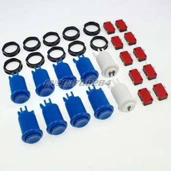 

8x New 30mm Happ Style Push Buttons + 2 Player Button With Micro Switch For Arcade Diy Kit Parts Mame Games #Blue