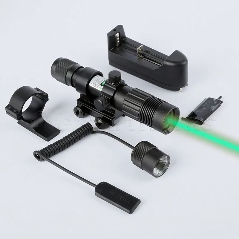 

Airsoft Hunting 532nM Green Laser Sight Adjustable Flashlight Illuminator Designator w/20mm Weaver Picatinny Mount and Switch