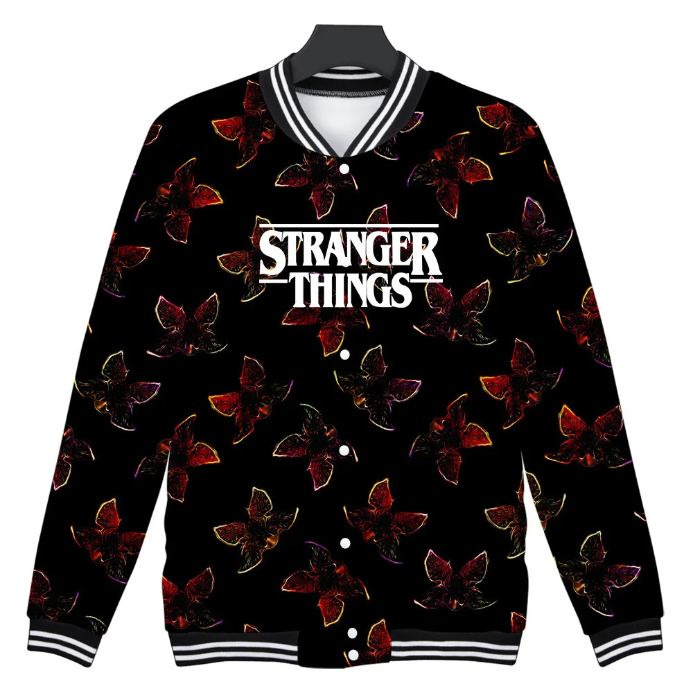 

Stranger things 3 three 3D print color baseball jackets big plus size 3XL 4XL streetwear jaqueta high street jackets chaquetas