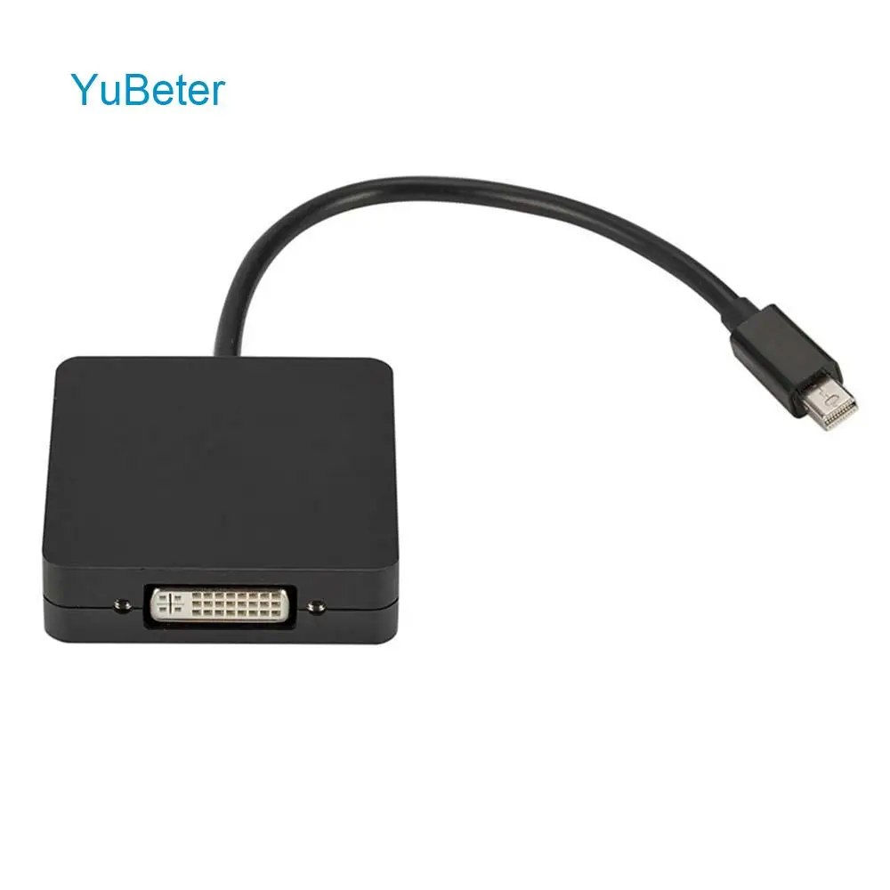 

YuBeter 3 in 1 Mini DP DisplayPort Thunderbolt to HDMI DVI VGA Display Port Cable Adapter for MacBook Projector PC Monitor