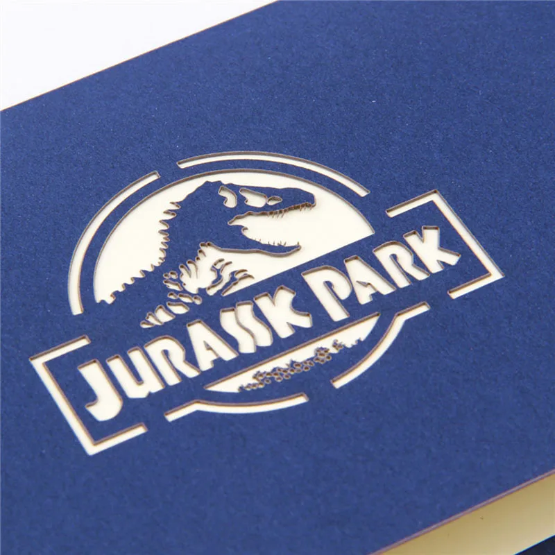  3D Laser Cut Handmade Cartoon Jurassic Period Dinosaur Paper Invitation Greeting Cards PostCard Chi - 32791872548