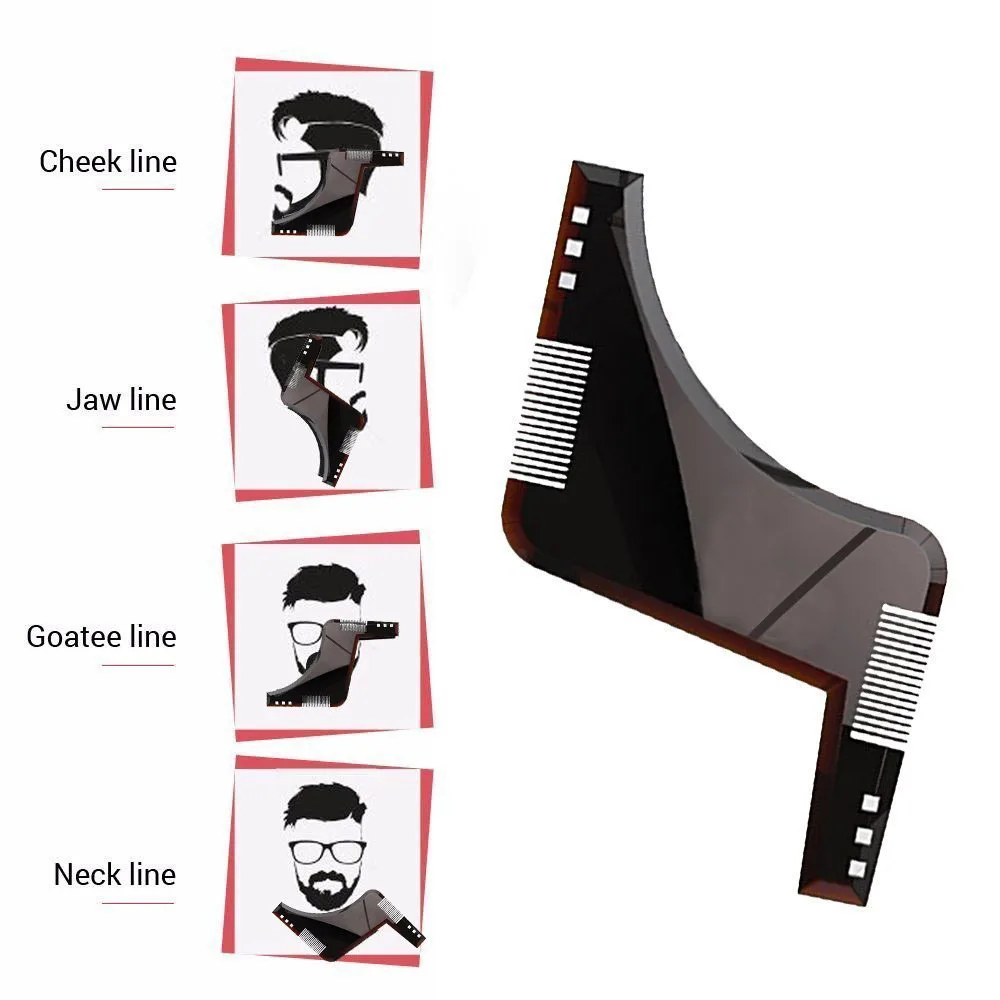 Goatee Расческа для бороды расческа стрижки L образная инструменты шаблон