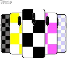 Black Silicone Case for Oneplus 7 7 Pro 6 6T 5T Phone Case for Oneplus 7 7Pro Soft TPU Cover Shell Checkerboard Plaid