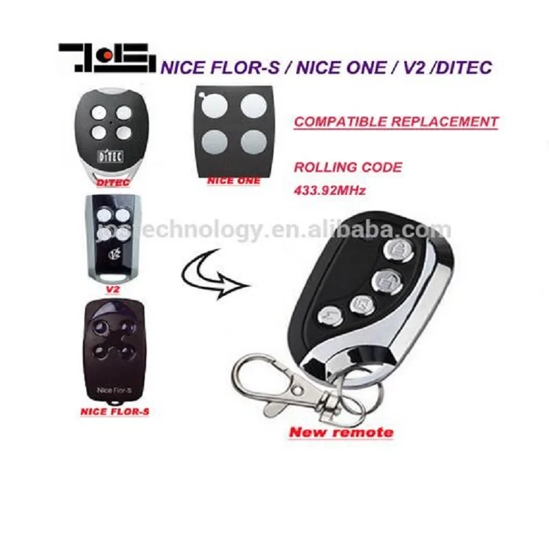 

3PCS DITEC Replacement Universal remote control transmitter clone 433.92/433MHz rolling code