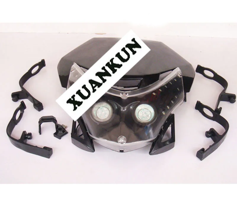 Cheap Price for  XUANKUN Motocross Accessories Converted LED Headlamps Shade Assembly Grimace Lights With Turn Signa