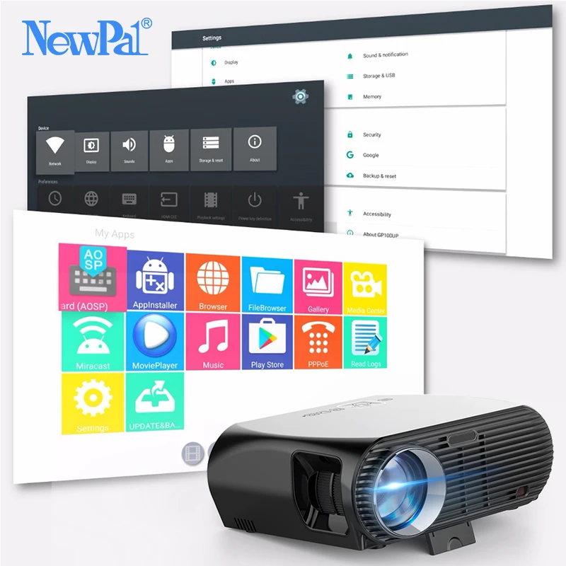 CLEARANCE SALE Android Projector 3D Full HD WiFi 4K Overhead Projector LED 3500Lumen Video Beamer with free 3D Glasses LED96