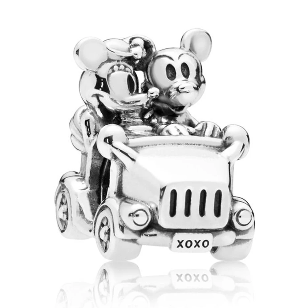 

100% 925 Sterling Silver Charms Diseny Mickey & Minnie Vintage Car Charms Fit Original Bracelet Diy Jewelry